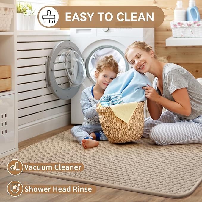 Bathroom Rugs Non Slip, Super Absorbent Quick Dry Bath Mats for Bathroom, Foam Weave Texture Thin Bath Rugs Washable with Rubber Backing Fit Under Door Outside Shower,24” x 35“