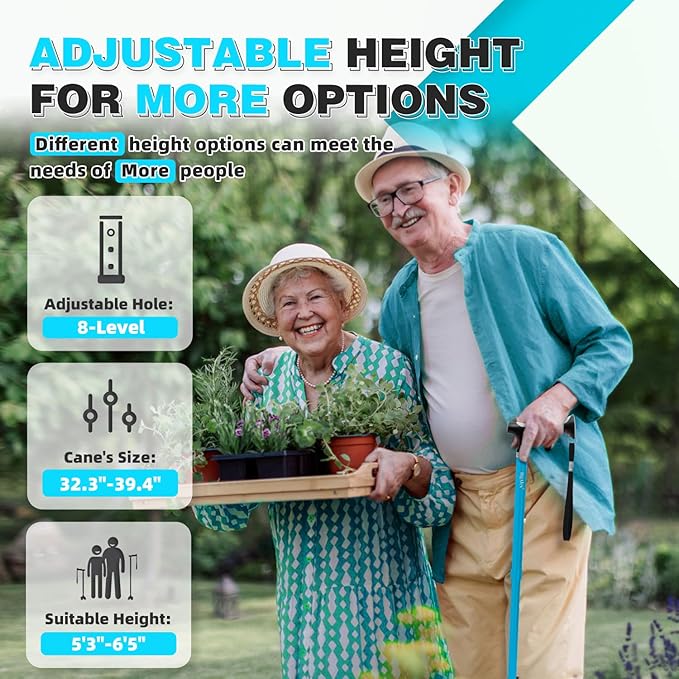 BigAlex Lightweight Collapsible Walking Cane with Soft Comfortable TPR Handle for Seniors and Elderly Adults, Larger Handle for Comfort, Adjustable Support Stick, Portable Travel Aid for Men & Women