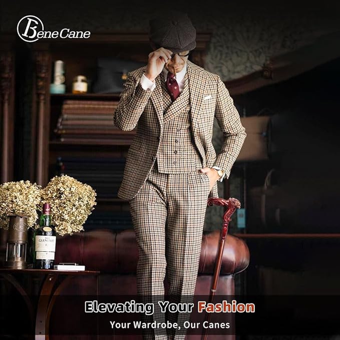 BeneCane Handmade Wooden Walking Cane for Men and Women, Detachable Eagle Handle Walking Stick, Fashionable Unisex Cane with Ergonomic and Comfort Grip Handle