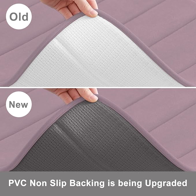 Buganda Memory Foam Bath Mat, 60" x 24", Ultra Soft and Non-Slip Bathroom Rugs, Water Absorbent and Machine Washable Bath Rug Runner for Bathroom, Shower, and Tub, Mauve