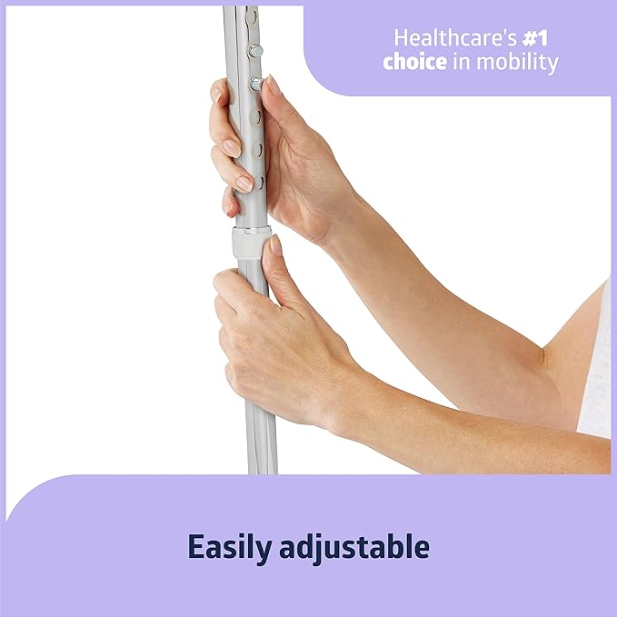 Medline Bariatric Offset Walking Cane for Seniors & Adults, Adjustable Height 29"-38", Ideal for Balance Support, Injury & Post-Surgery Mobility Aid, Black