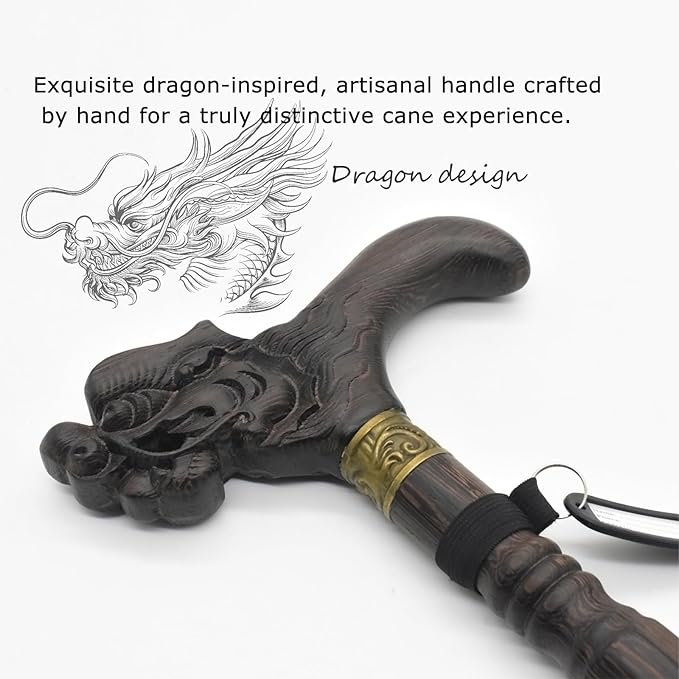 Wooden Walking Canes for Men and Women, Natural Rosewood Walking Sticks for Senior Support, Up to 500 Lbs Walking Stick, Heavy-Duty Walking Cane for Men, Suitable for Gift Giving