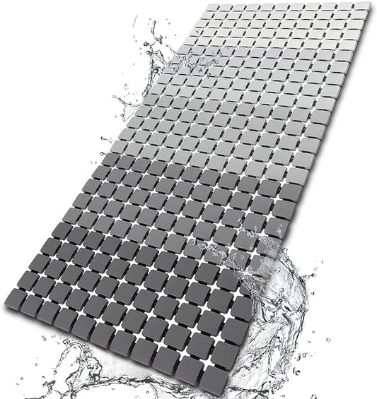 Shower Mat Non Slip Bathtub Mat with Suction Cups and Drain Holes Bath mat for tub 33.4 x 15.7 Inch Large Size