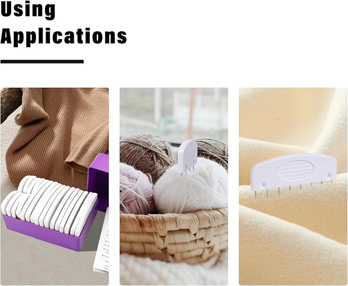 Mevome 25pcs Knit Blocking Pins Kit, White Blockers Combs 100 T-pins & Ruler for Knitting Crochet Projects Lace Needlework Block Tool for Blocking Mats Boards Accessories Device (Purple)