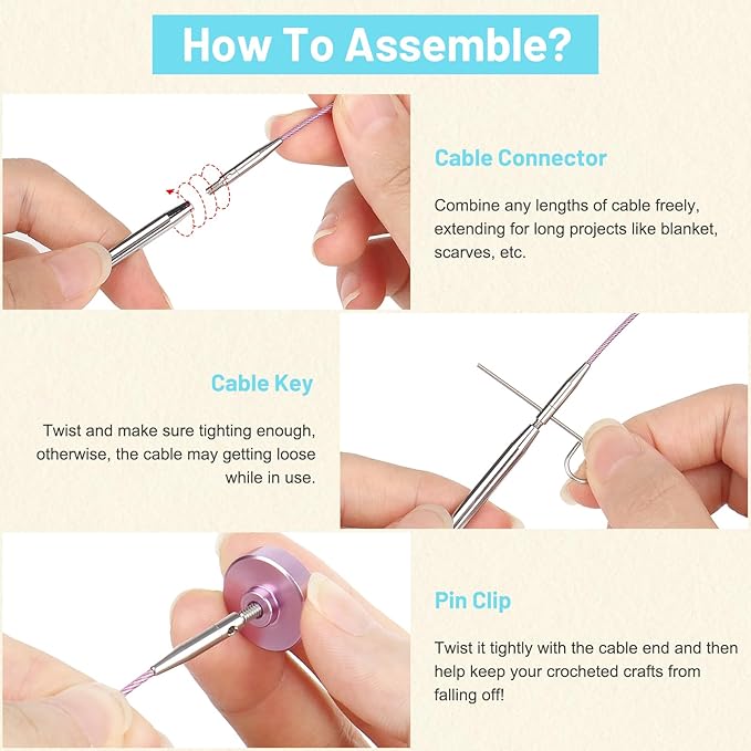 Aeelike Interchangeable Knitting Needles Set, 9 Pairs Circular Knitting Needles Aluminum (Size 3.0mm-8.0mm) with 4 Cables Accessories and Cute Storage Case for Socks Blankets Cushions, Ideal Gift