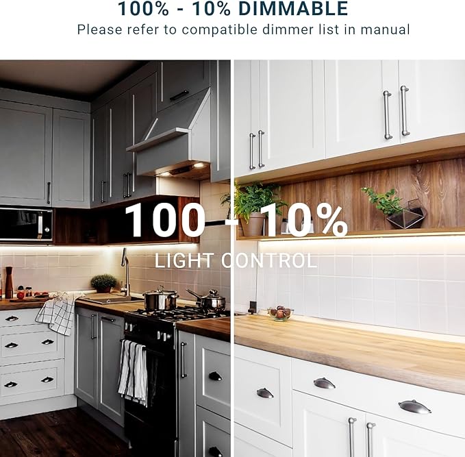 PARMIDA LED Swivel Under Cabinet Lighting, Hardwired or Plug-in Installation, 32 Inch, 18W, 5CCT Color Selectable - 2700K/3000K/4000K/5000K/6000K, Rotatable Lens, Dimmable, Linkable, 120V, 1440LM, ETL