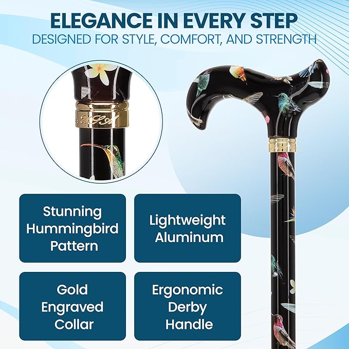 Royal RC Canes Walking Sticks for Men and Women - Stylish Designer Fashionable Adjustable Derby Canes - Lightweight Aluminum Cool Walking Sticks with HD Patterns