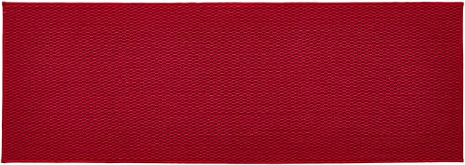 Christmas Bathroom Runner Rugs, Long Bath Mat Runner Washable Thin Quick Dry Low Pile Bathroom Runner Rugs Non Slip, Red 24"x70"