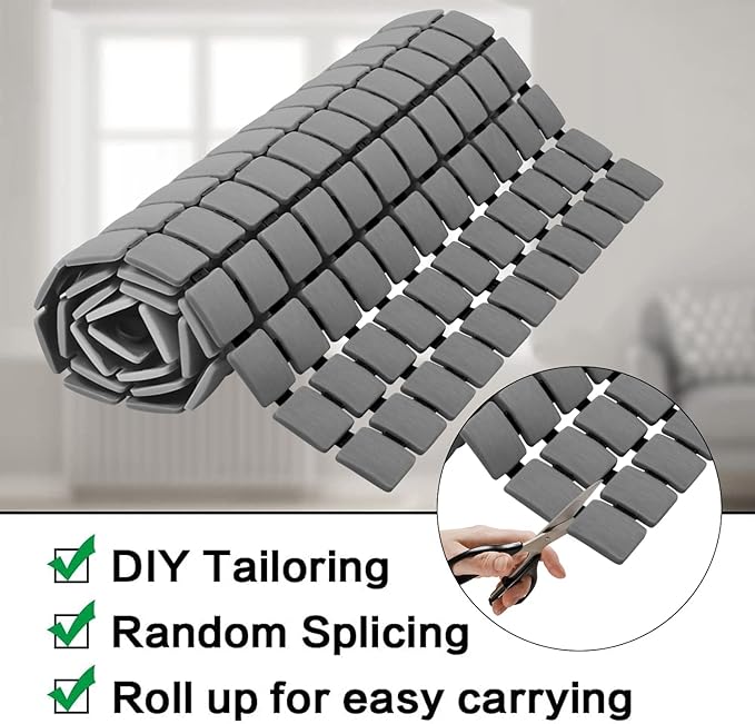 Shower Mat Non Slip Bathtub Mat with Suction Cups and Drain Holes Bath mat for tub 33.4 x 15.7 Inch Large Size