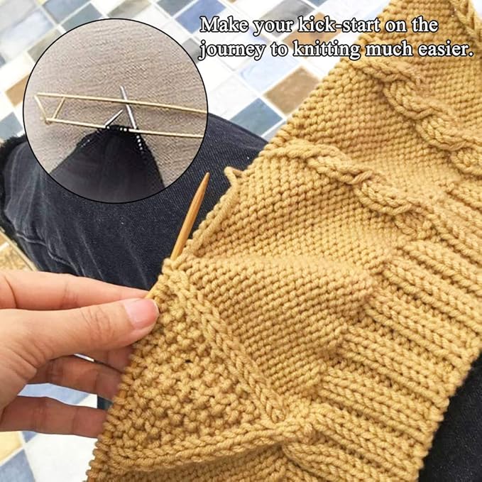 HAHIYO Needles Stitch Holders with Plastic Stitch Markers Set Sturdy Aluminum Mixed Color Safety Pin Knitting Bent Weaving Needle Hooks 9 Pieces for Sweaters Socks Yarn Sewing Crochet Embroidery