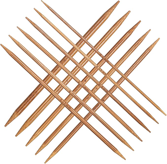 55 Pcs Double Pointed Knitting Needles Set, Bamboo Knitting Needles in 11 Sizes 13cm/5.1in Double Pointed Needle for Beginners,Making Sweater,Scarf,Sock,Weave