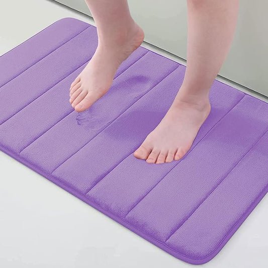 Buganda Memory Foam Bath Mat, 24" x 16", Ultra Soft and Non-Slip Bathroom Rugs, Water Absorbent and Machine Washable Bath Rug for Bathroom, Shower, and Tub, Lavender