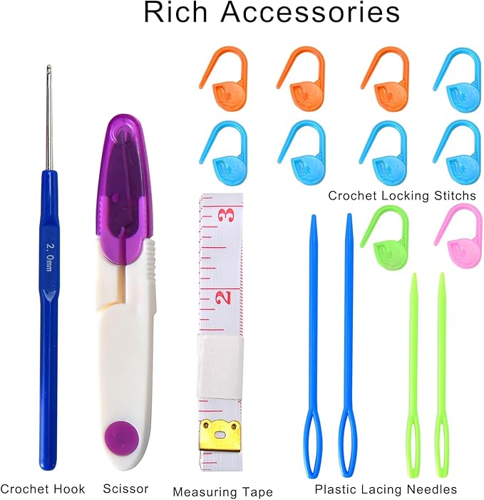 Double Pointed Knitting Needles Set,55 Pcs Bamboo Knitting Needles Kit,Short 13cm/5.1in (2.0mm-5.0mm),with Small Tools,Straight Wooden Needles for Beginners,Sock,Handmade Weave DIY Lover