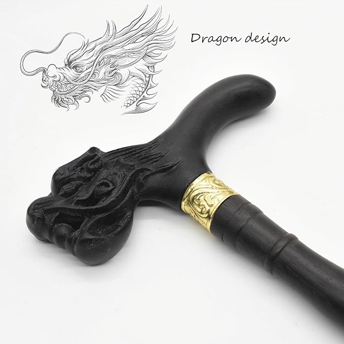 Wooden Walking Canes for Men and Women, Natural Rosewood Walking Sticks for Senior Support, Up to 500 Lbs Walking Stick, Heavy-Duty Walking Cane for Men, Suitable for Gift Giving