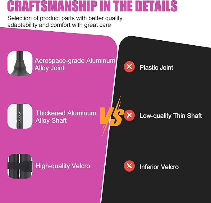 Walking Canes for Seniors Balance with Extended and Thickened Handle. Foldable; Adjustable; Collapsible; Stylish; Quad Cane for Men for Stability (Basic & Black)