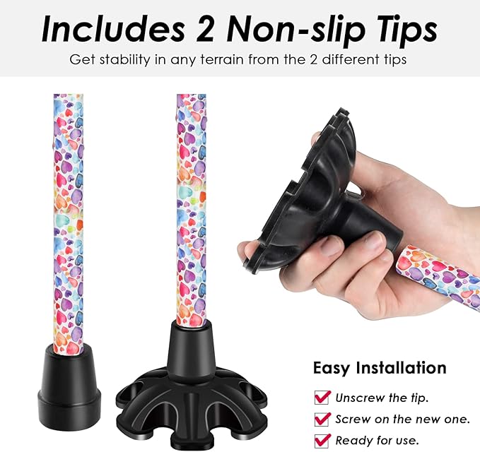 Walking Cane PANZHENG Cane for Man/Woman | Mobility & Daily Living Aids | 5-Level Height Adjustable Walking Stick | Comfortable Plastic T-Handle Portable Walking Stick Folding Cane