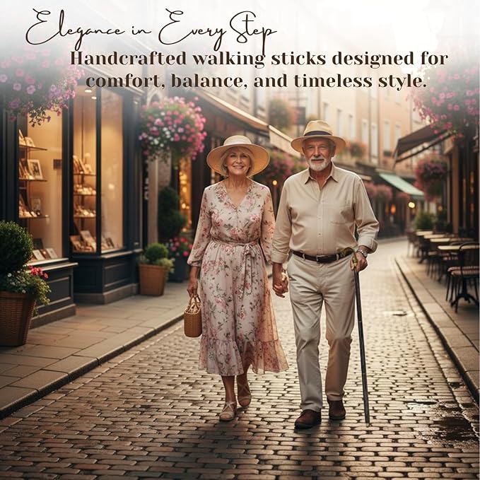 All Black Snake Handle Spiral Wooden Walking Cane