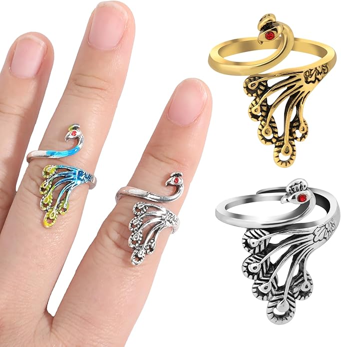 Namifin Crochet Ring for Fingure Adjustable Crochet Tension Ring Yarn Tension Rings Easy Crocheting Crochet Accessories Mother Grandma Thanksgiving Presents