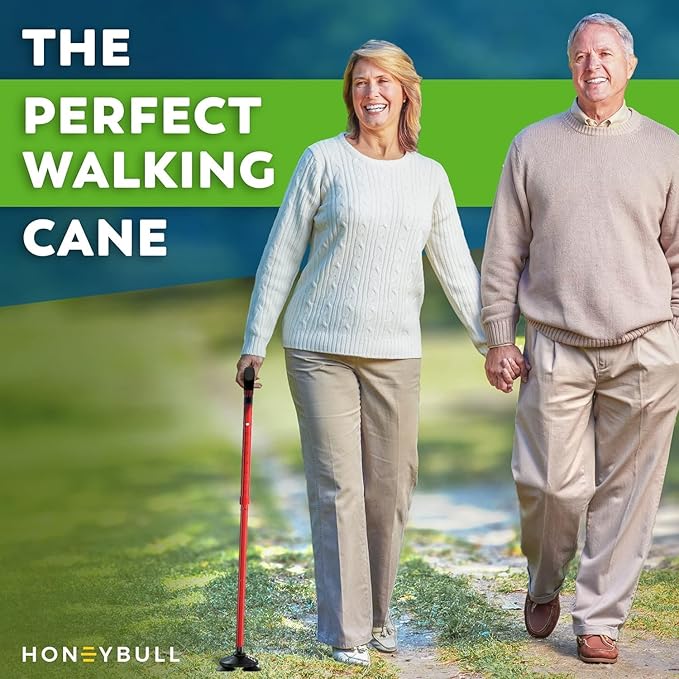 Walking Cane for Men & Women Foldable, Adjustable, Heavy Duty, Free Standing, All Terrain, Collapsible Walking Sticks for Seniors & Adults