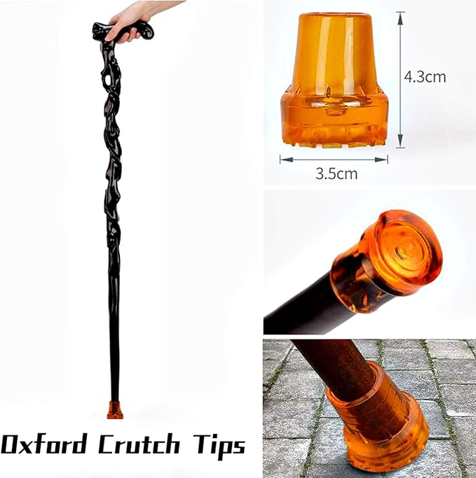 Wooden Walking Cane, Fashionable Crutch for Men and Women, Wood Cane with Carved Grip Handle, Exquisite Carving Walking Sticks as Gift, Retro, Ergonomic, Handmade (Brown2)