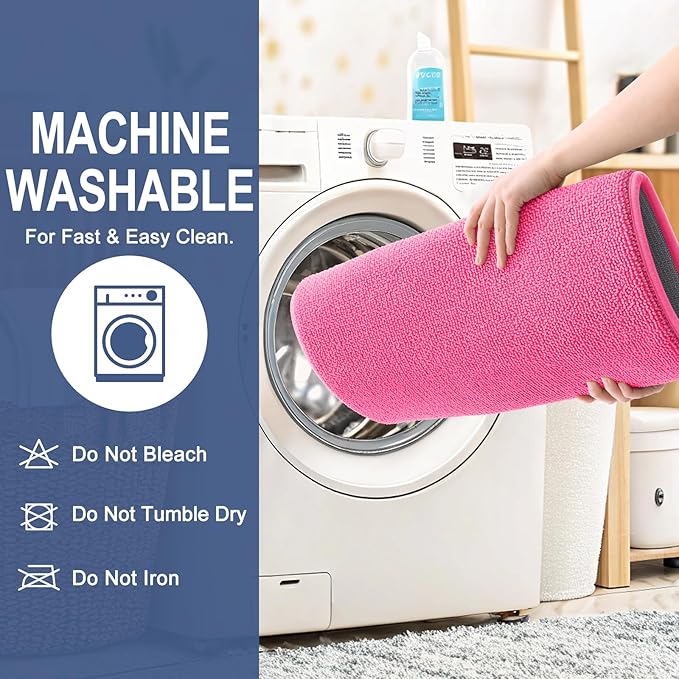 OLANLY Thick Memory Foam Bath Mat Rug 24x16, Extra Soft Absorbent Bathroom Rug, Quick Dry Bath Mats, Non-Slip, Machine Washable Carpet for Bathroom, Tub and Shower, Home Decor Accessories, Hot Pink