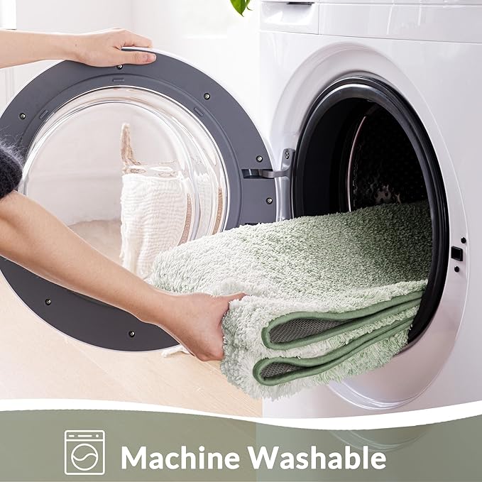 Exclusivo Mezcla Bathroom Rugs Mat 24x36, Extra Soft Non Slip Absorbent Water Microfiber Bath Rugs, Machine Washable Quick Dry Bath Mats for Bathroom Floor, Shower, Home Decor, Gradient Green