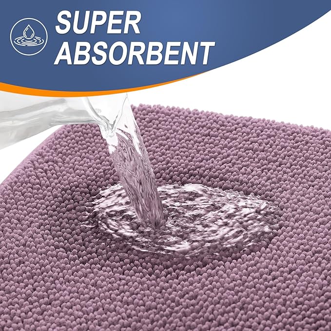 OLANLY Thick Memory Foam Bath Mat Rug 36x24, Extra Soft Absorbent Bathroom Rug, Quick Dry Bath Mats, Non-Slip, Machine Washable Carpet for Bathroom, Tub and Shower, Home Decor Accessories, Deep Plum