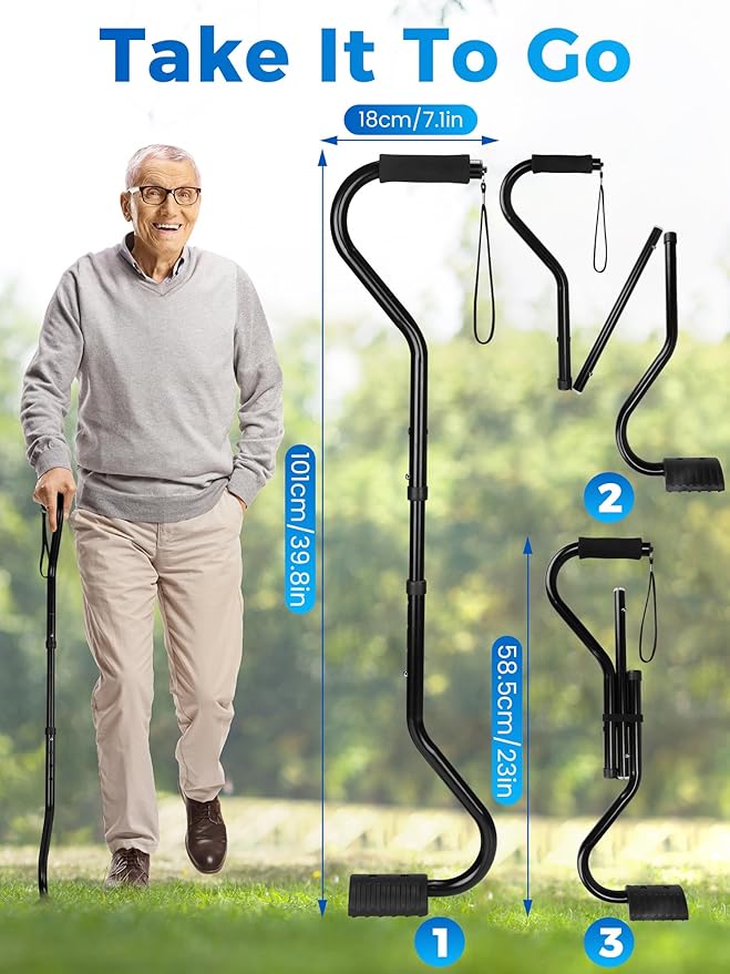 Walking Cane, Stair Climbing Cane for Women/Men for Leg Lifter Adjustable Assist Canes with Large Footrest for Relaxed and Walk Up and Down Stairs
