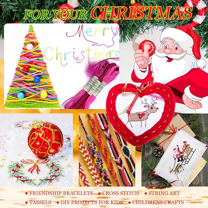 Friendship Bracelet String 50 Skeins Fashionable Rainbow Color Embroidery Floss Cross Stitch Embroidery Thread Cotton Floss Bracelet Yarn, Craft Floss