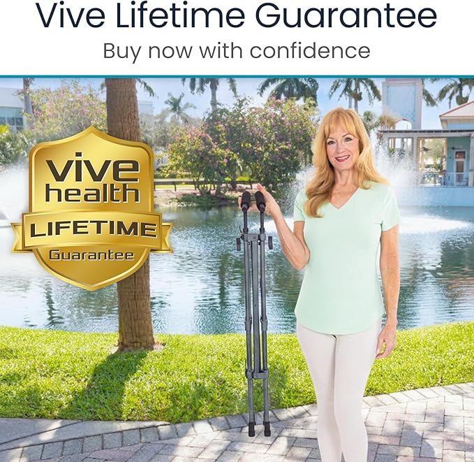 Vive Lightweight Folding Walker for Seniors - Narrow Foldable Rolling Walker for Small Spaces- Compact & Collapsible for Travel - with Wheels, Mobility Support, Portable- Weighs Only 5.5 Pounds