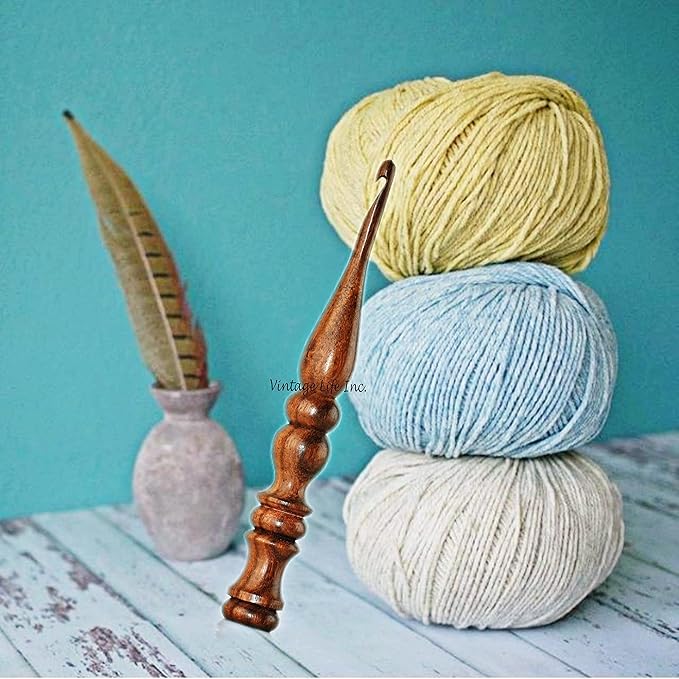 Wooden Crochet Hook Set – 3.5mm to 12mm, Smooth Handmade Bamboo Crochet Hooks for Yarn, Ergonomic Lightweight Knitting & Crochet Tools for Beginners & Experts