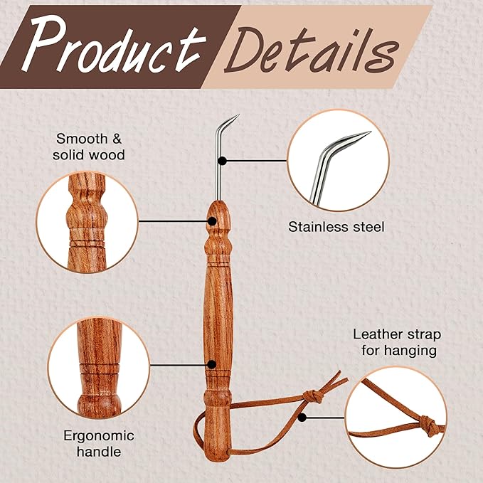 Savina Knitting Loom Hook Accessories for DIY and Crochet. Handcrafted Wooden Handle & Designed for Knitters Need. Knitting Tool for Making Hats, Scarves, Socks & Sweaters