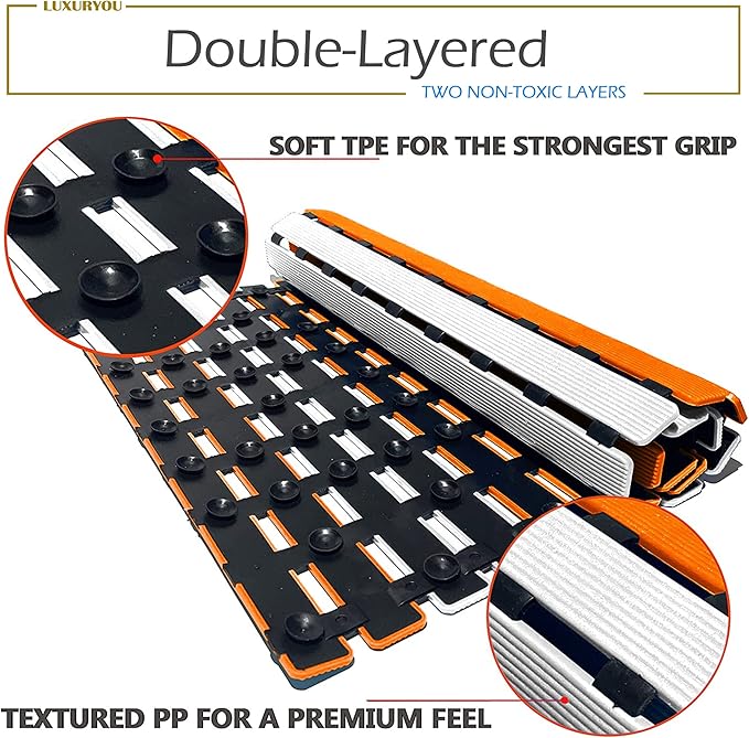 Non Slip Bathtub Mat | Double-Layered Shower Floor Mat with Suction Cups | EZ-Dry Construction | Non-Toxic, BPA, Latex, Phthalate, PVC Free (Splash)