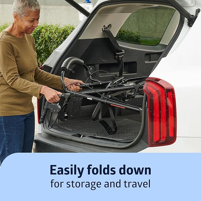 Medline Superlight Aluminum Rollator, Black - Ultra-Lightweight, Foldable & Durable Mobility Walker