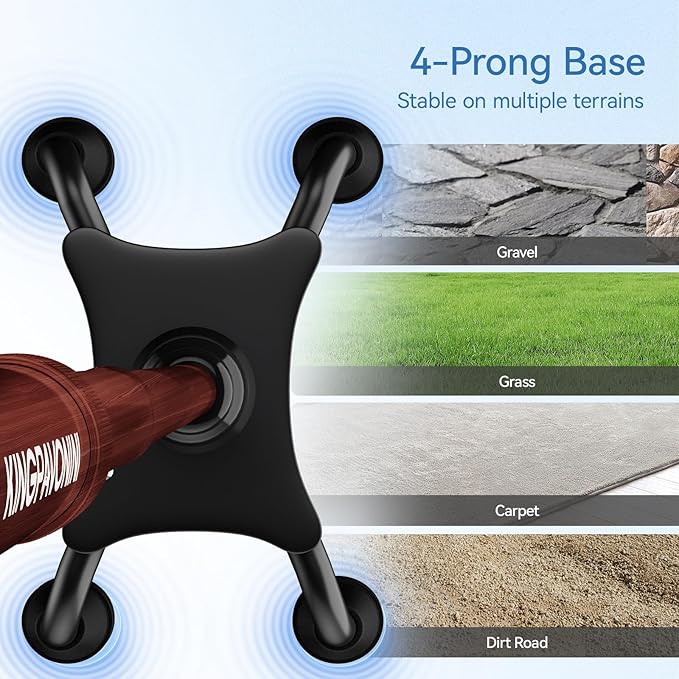 KingPavonini Canes for Women/Men with Second Handle, Foldable & Adjustable Walking Cane with 4-Pronged Base, Quad Cane for Stability, Standing, Balance, Leg Surgery Recovery