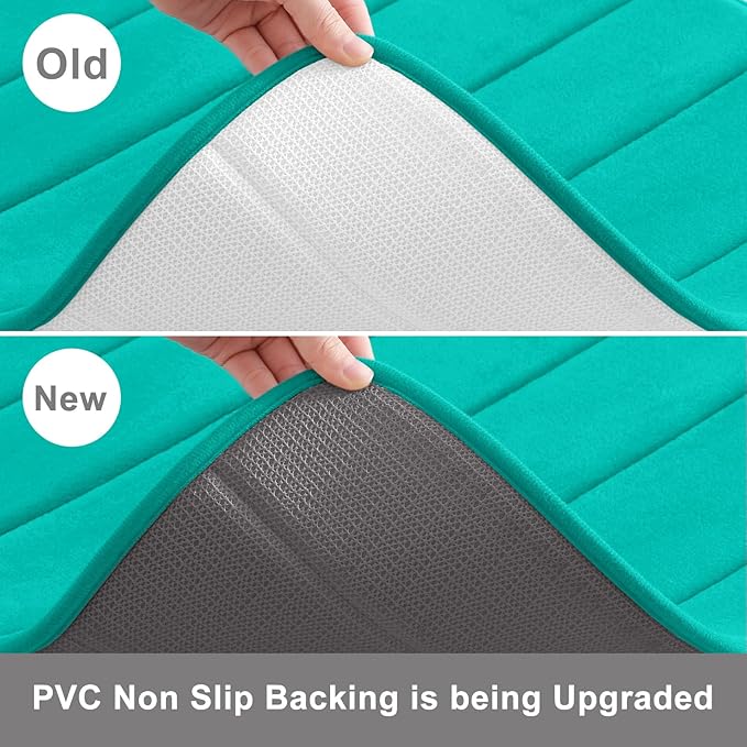 Buganda Memory Foam Bath Mat, 35.4" x 24", Ultra Soft and Non-Slip Bathroom Rugs, Water Absorbent and Machine Washable Bath Rug Runner for Bathroom, Shower, and Tub, Teal