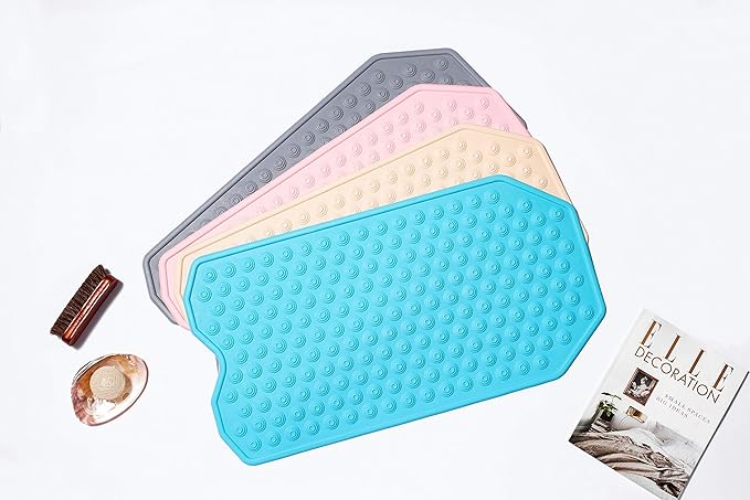 The Original Refinished Bathtub Mat - No Suction Cup Bath Mat, Designed for Textured and Refinished Bathtubs Made of Rubber Not Cheap Plastic, Great for Children and Elderly (Pink)