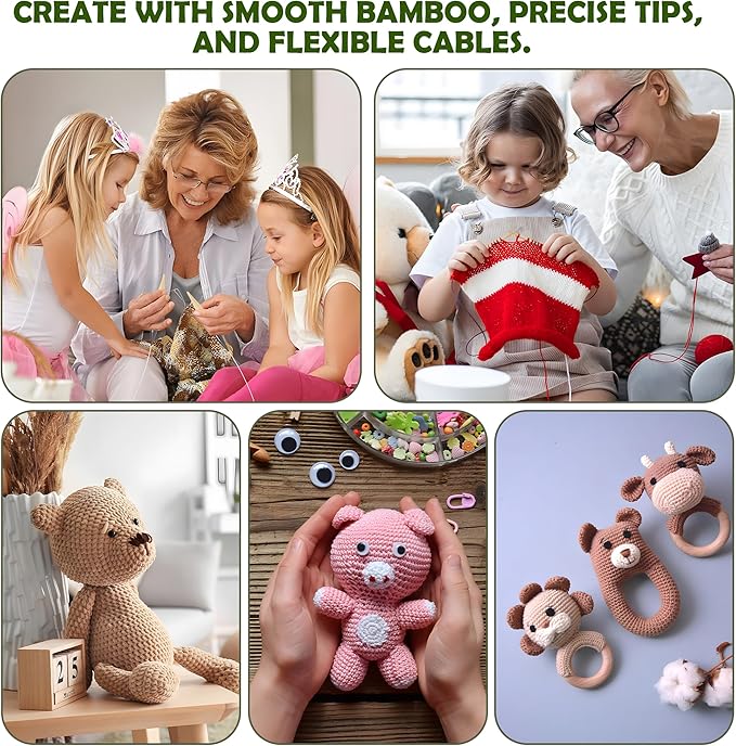 Froggod Bamboo Circular Knitting Needles Size 2.5 – 3.15-inch Bamboo Knitting Needle Tips, 31.5-inch Total Length, Lightweight Wooden Needles