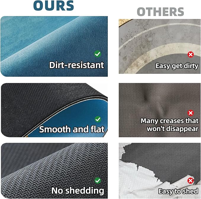 Bathroom Mat Quick Dry, Bathroom Rugs Non Slip Washable Thin Absorbent Bath Mat Fits Under Door Bathroom Floor Mat Perfect for Bath, Shower, or Sink 24"x48" Denim Blue