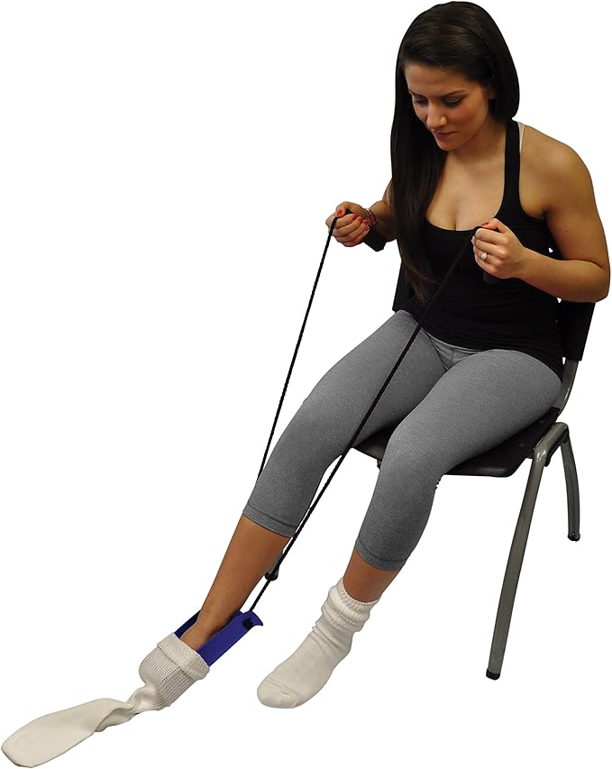 Blue Jay An Elite Healthcare Brand Bending Hip Kit 4 Piece Combo Pack Include 26 inch Reacher | Sock Aid with Foam Handles and Dressing Stick | Plastic Shoehorn for Surgery Recovery - 24 Inches