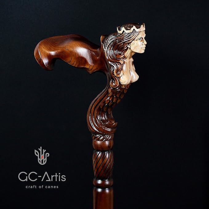 Luxury Handmade Wooden Walking Cane – Premium Carved Solid Wood, Ergonomic Comfort Grip, Designer Canes for Men & Women, Elegant Fashionable Walking Stick 36