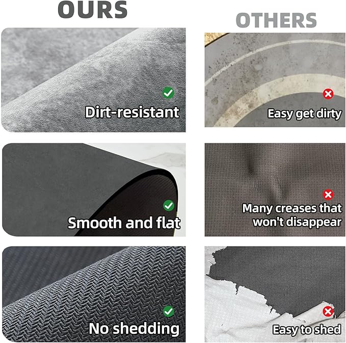 Small Bathroom Mat Quick Dry, Bathroom Rugs Non Slip Washable Thin Absorbent Bath Mat Fits Under Door Bathroom Floor Mat Perfect for Bath, Shower, or Sink 12"x12" Light Grey