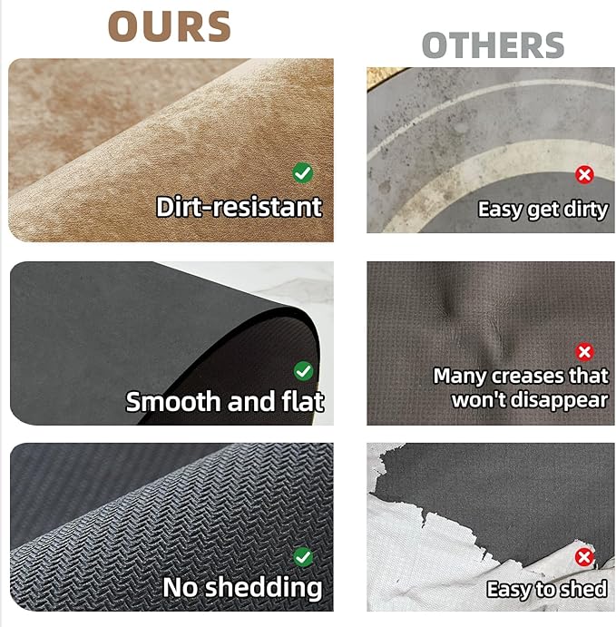 Bathroom Mat Quick Dry, Bathroom Rugs Non Slip Washable Thin Absorbent Bath Mat Fits Under Door Bathroom Floor Mat Perfect for Bath, Shower, or Sink 24"x60" Camel