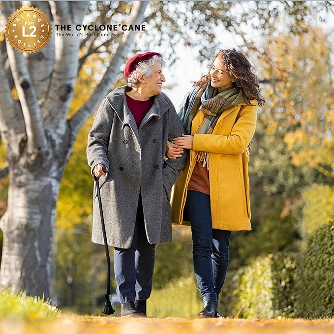 Dynamo Cyclone Cane Maximum Grip for Every Step. Designed for All-Day Comfort. Built to Keep You Steady and Safe. Stability You can Trust, Anywhere You go. (Black)