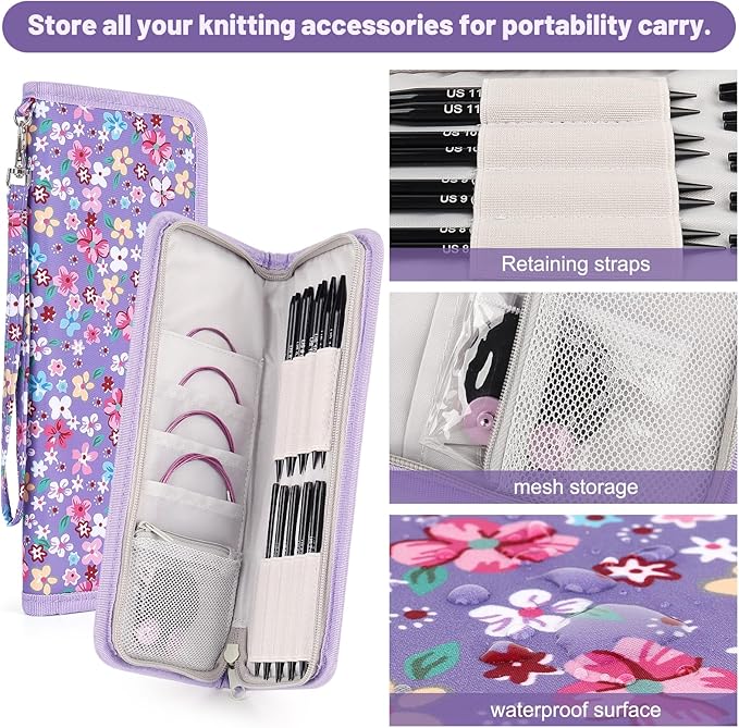 Katech Interchangeable Knitting Needles Set- 9 Pairs Circular Knitting Needles Size 2.5, 4, 5, 6, 7, 8, 9, 10,11, Round Knittings Needle with Cable and Case Accessories for Sweater Sock, Blanket