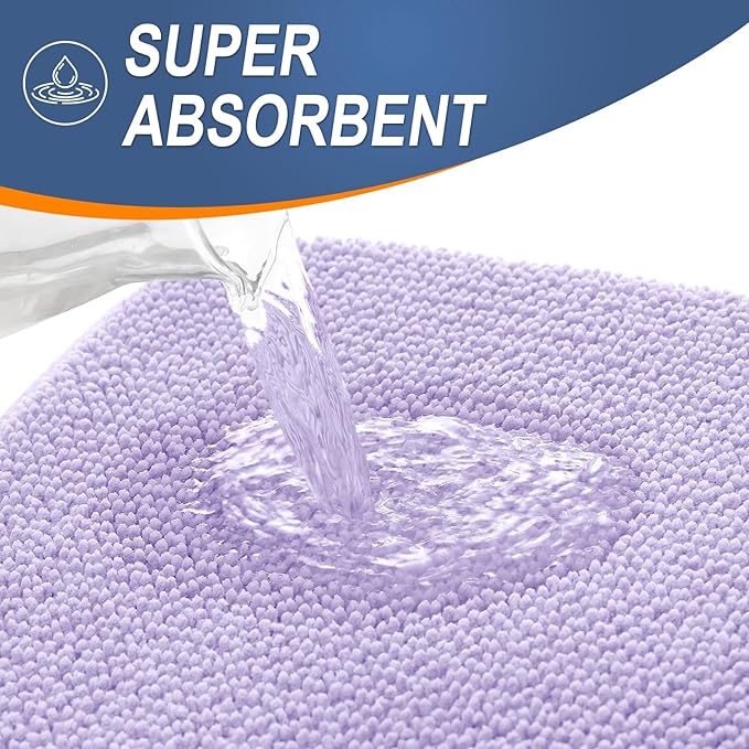 OLANLY Thick Memory Foam Bath Mat Rug 24x16, Extra Soft Absorbent Bathroom Rug, Quick Dry Bath Mats, Non-Slip, Machine Washable Carpet for Bathroom, Tub and Shower, Home Decor Accessories, Lavender