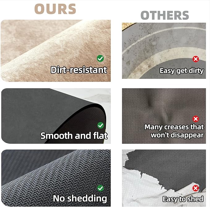 Bathroom Mat Quick Dry, Bathroom Rugs Non Slip Washable Thin Absorbent Bath Mat Fits Under Door Bathroom Floor Mat Perfect for Bath, Shower, or Sink 24"x48" Beige