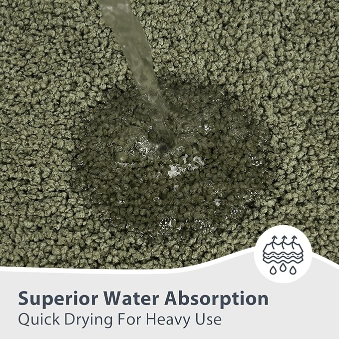 Bathroom Rugs 20" x 30", Non-Slip Extra Soft Absorbent Bath Rugs, Machine Washable Quick Dry Bath Mats for Bathroom Floor, Shower, Bathtub and Sink, Olive Green & Green