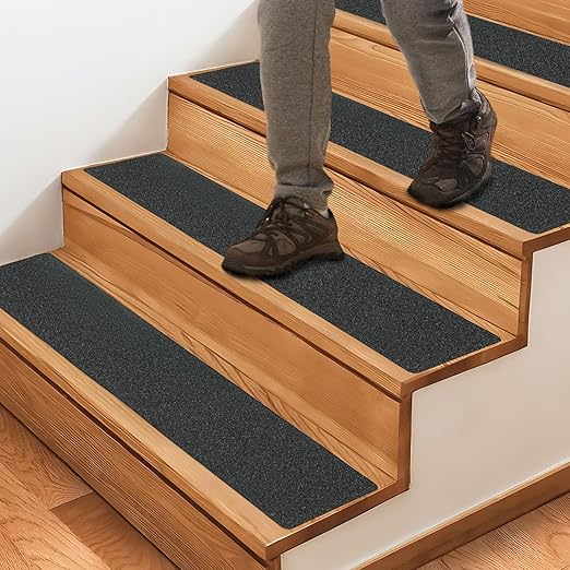 CHUANGSEED Stair Treads Non-Slip Tape 6''x30''（12-Pack） Black 80 Grit Outdoor treads Grip Tape- Weather Resistant Adhesive Treads- Anti Skid Strips-Waterproof