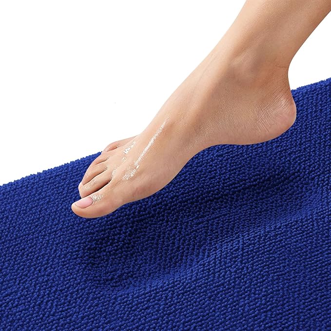 OLANLY Thick Memory Foam Bath Mat Rug 36x24, Extra Soft Absorbent Bathroom Rug, Quick Dry Bath Mats, Non-Slip, Machine Washable Carpet for Bathroom, Tub and Shower, Home Decor Accessories, Royal Blue